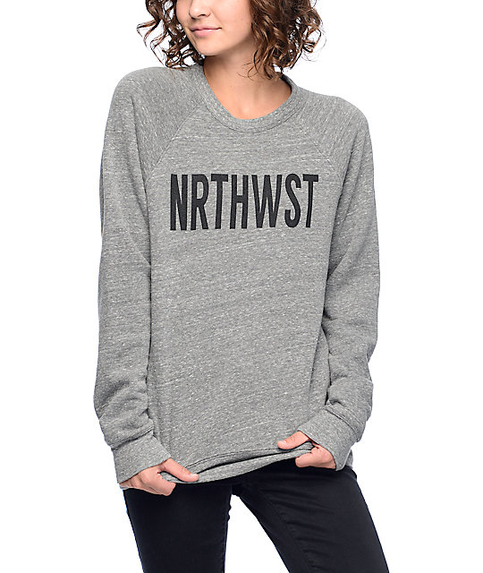 Download Wish You Were Northwest Heather Grey Crew Neck Sweatshirt ...