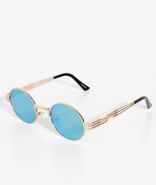 round gold frame sunglasses