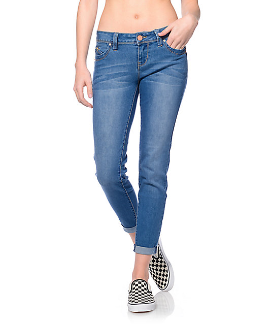 YMI WannaBettaButt Medium Rayon Rollup Skinny Jeans | Zumiez