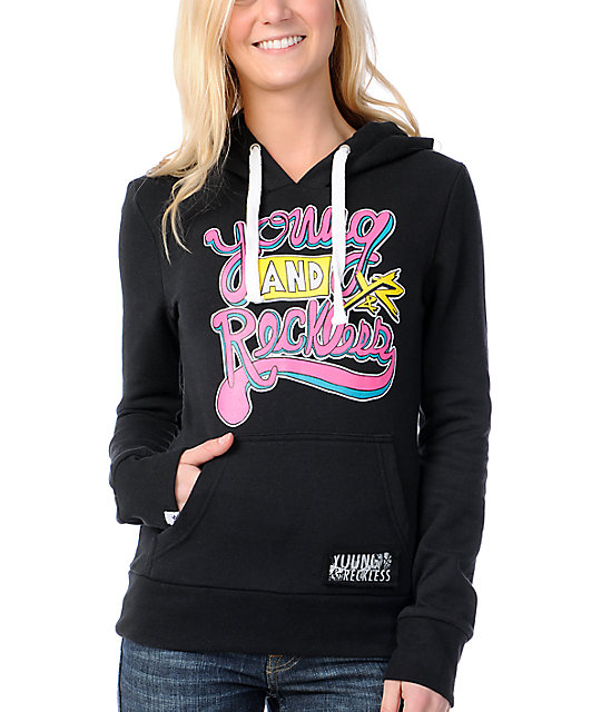 Young & Reckless Hand Down Script Black Pullover Hoodie | Zumiez