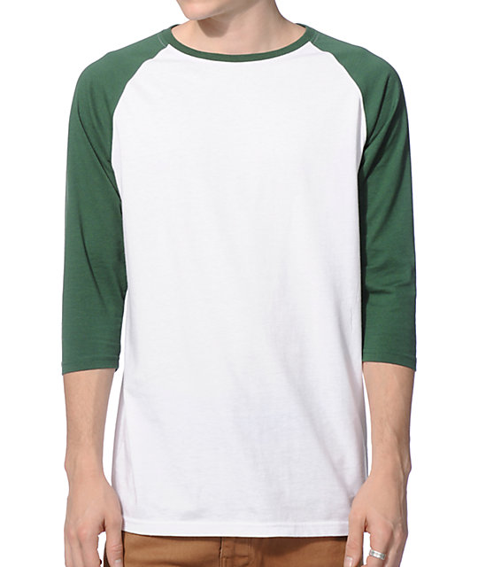 green and white baseball shirt