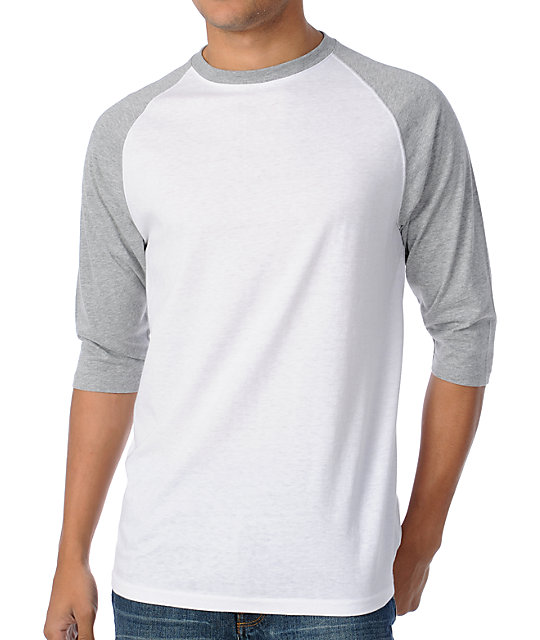 Zine 2nd Inning White & Grey Baseball T-Shirt | Zumiez