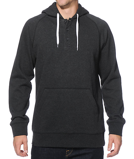 black henley hoodie