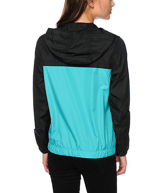 Zine Black & turquoise Pullover Windbreaker Jacket | Zumiez
