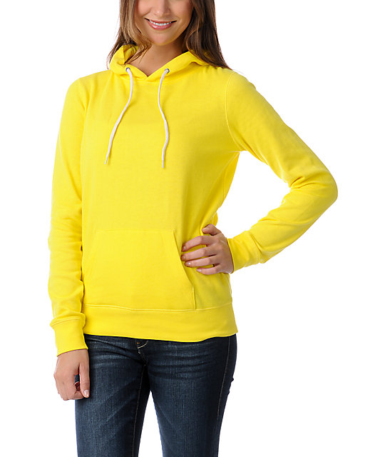 yellow pullover hoodie women's