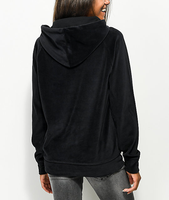 velour hoodie black