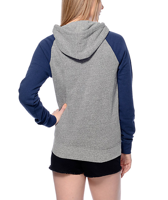 Zine Contrast Blue & Grey Hoodie | Zumiez