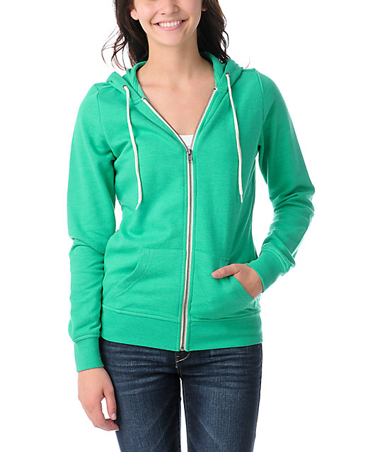 mint zip up hoodie