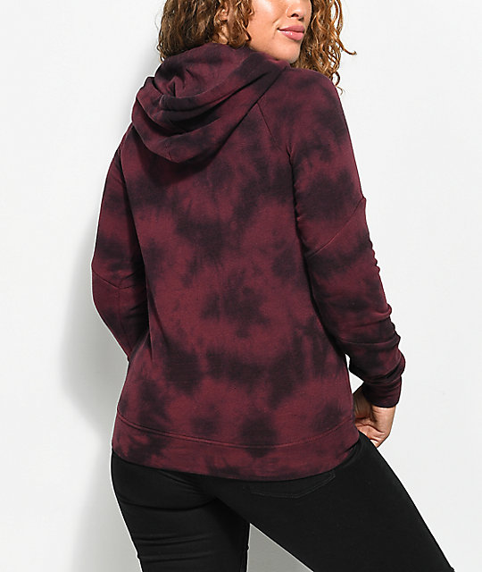 maroon tie dye hoodie