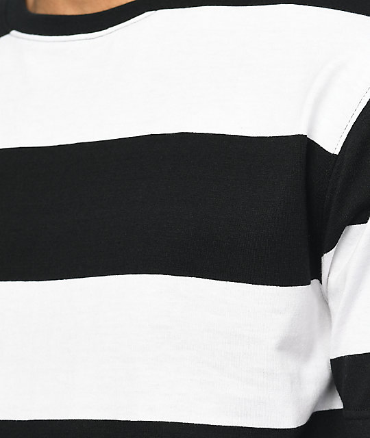 Zine Fitter Stripe White & Black T-Shirt | Zumiez