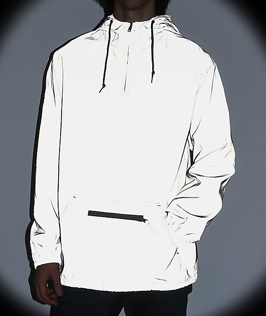 white reflective hoodie