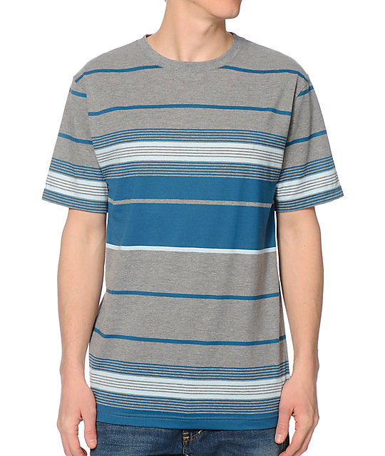 Zine Grey & Blue Stripe T-Shirt