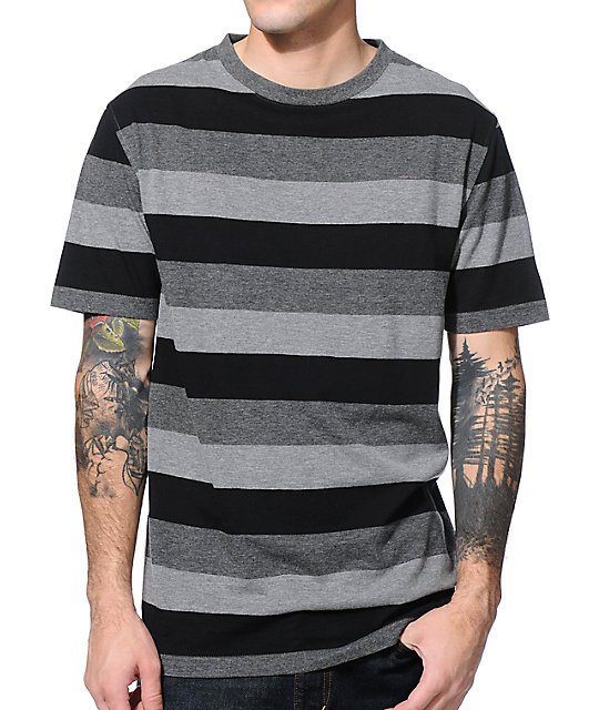 Zine Griffen Black & Grey Stripe T-Shirt