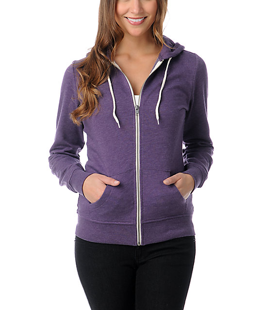 purple hoodie zip