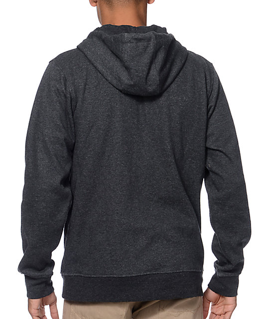 Zine Hooligan Heather Black Zip Up Hoodie | Zumiez