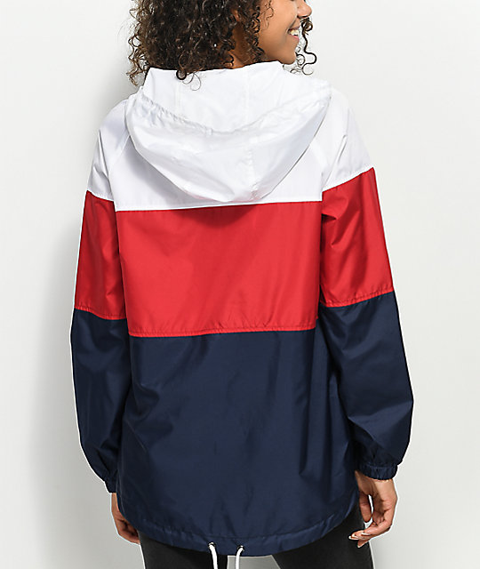 Zine Jacqui Red, White & Blue Windbreaker Jacket | Zumiez