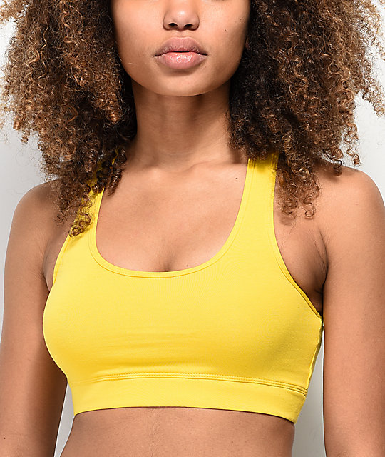 Zine Kara Yellow Sports Bra | Zumiez