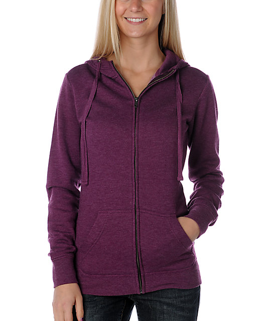 magenta zip up hoodie