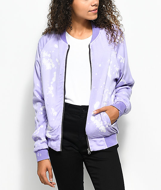 Zine Mariah Lavender Tie Dye Bomber Jacket | Zumiez