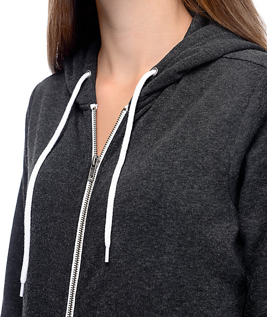 dark grey zip up hoodie womens