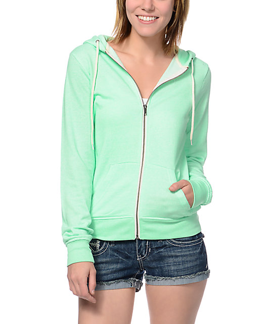 mint zip up hoodie