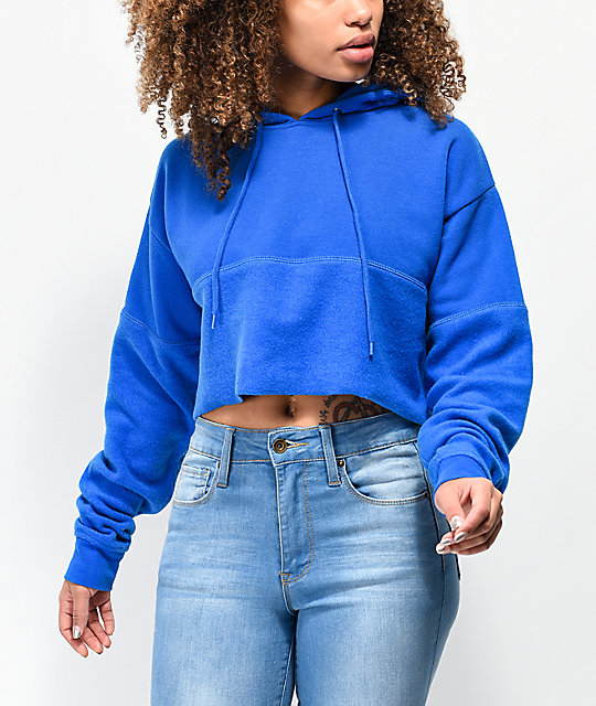 fuzzy crop hoodie