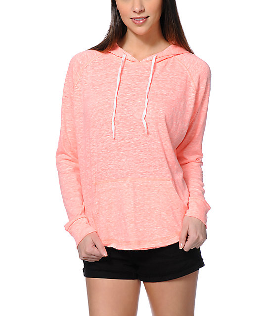 Zine Sandy Neon Coral Pullover Hoodie | Zumiez