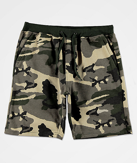 camouflage sweat shorts