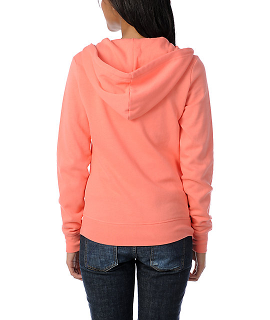 peach zip up hoodie