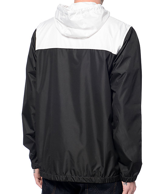 Zine Sprint White & Black Windbreaker Jacket | Zumiez