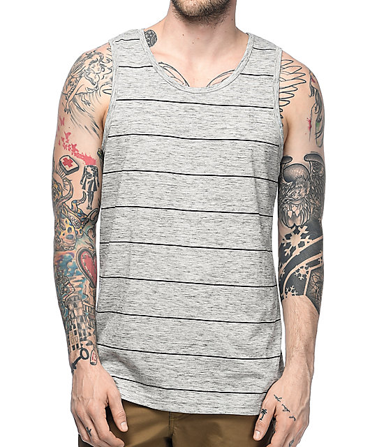 Zine Strapped Grey Stripe Tank Top | Zumiez