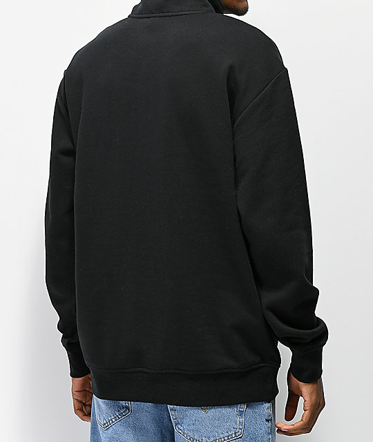 Zine Zippy Half Zip Black Sweatshirt | Zumiez