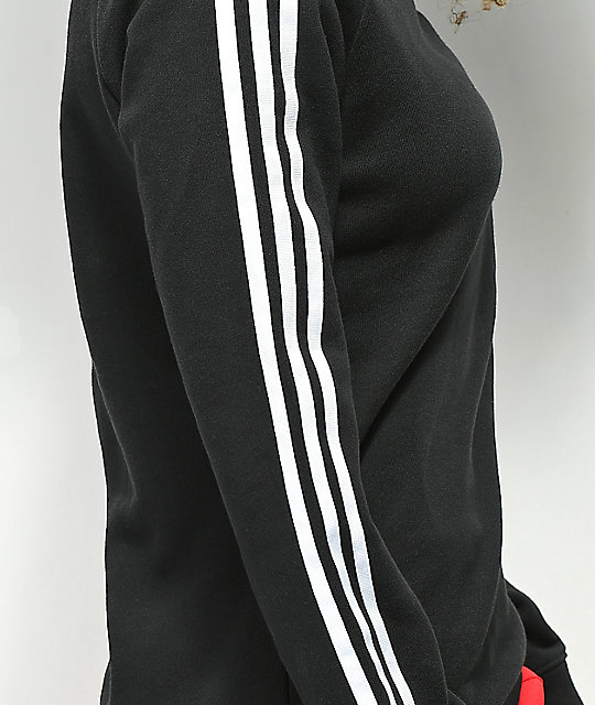 adidas black and white crew neck sweatshirt