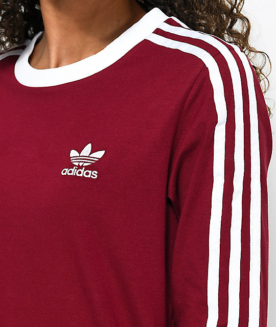 burgundy adidas shirt women's