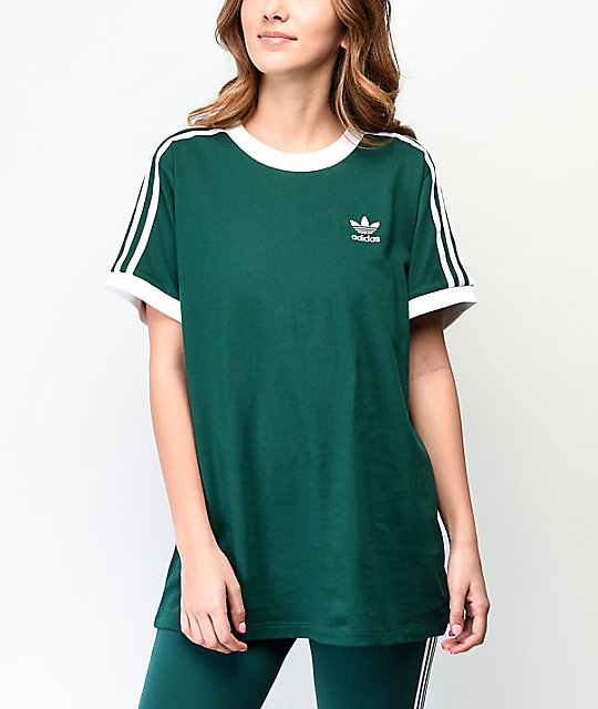 adidas 3-Stripe Collegiate Green & White T-Shirt adidas 3-Stripe Collegiate Green & White T-Shirt