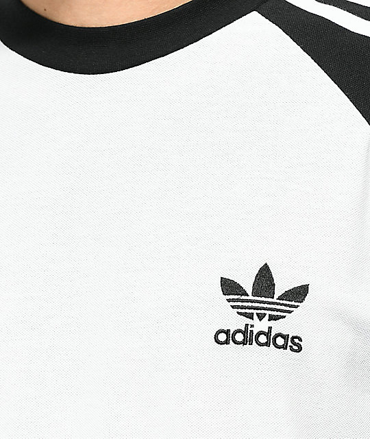 camiseta adidas blanca y negra