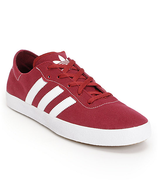 adidas Adi Ease Surf Cardinal Red & Running White Canvas Shoes | Zumiez