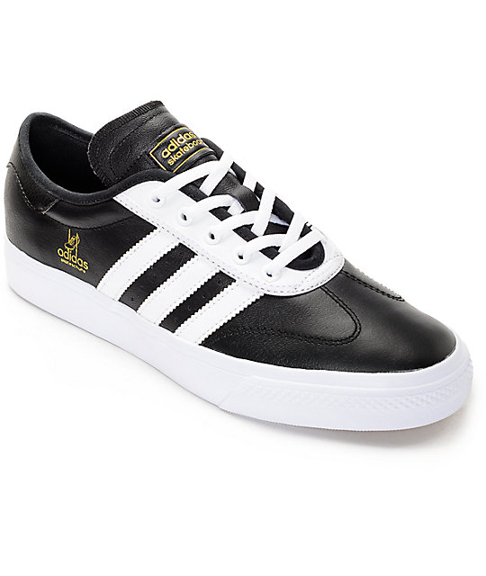 adidas AdiEase Universal Black & White Leather Shoes | Zumiez