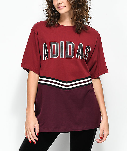 burgundy adidas outfit