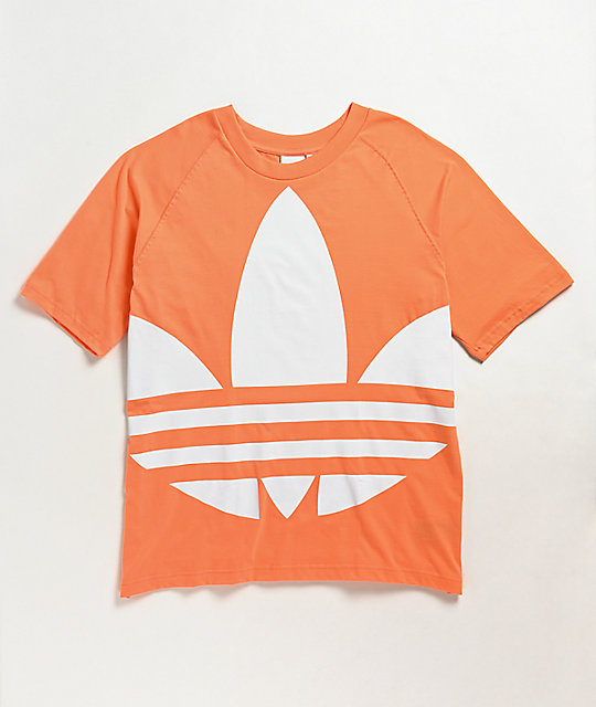 adidas trefoil orange t shirt