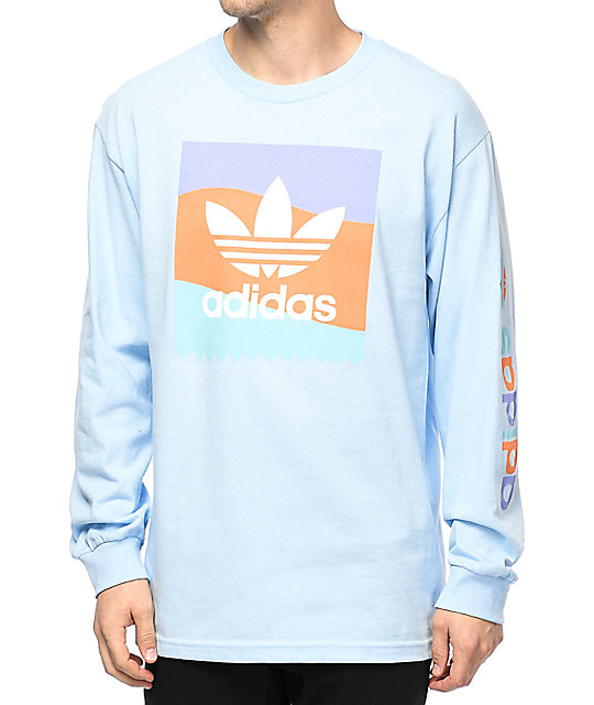 adidas blue long sleeve shirt