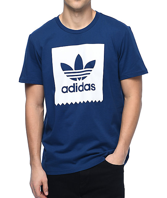 adidas Blackbird Logo Fill Navy T-Shirt | Zumiez