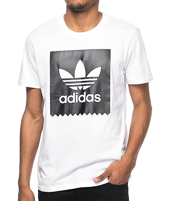 adidas Blackbird Logo White T-Shirt | Zumiez