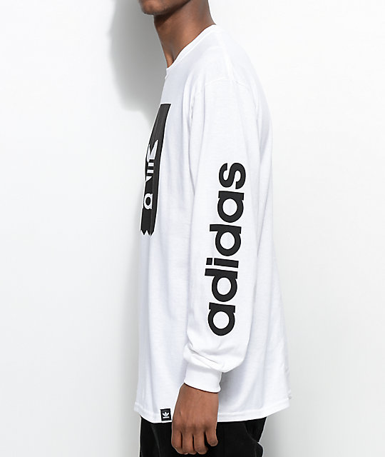 adidas blackbird white long sleeve t-shirt