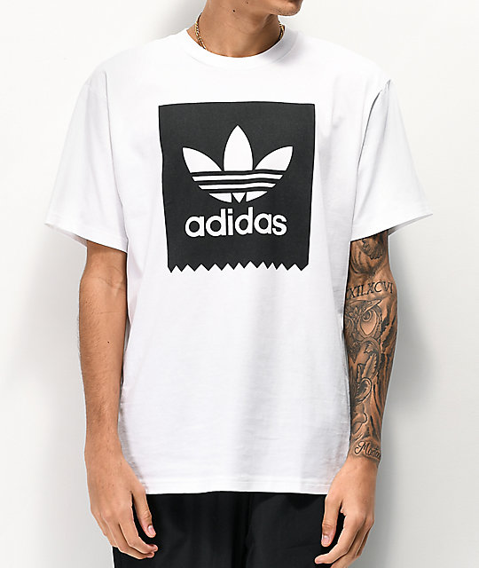 camiseta adidas blanca logo negro