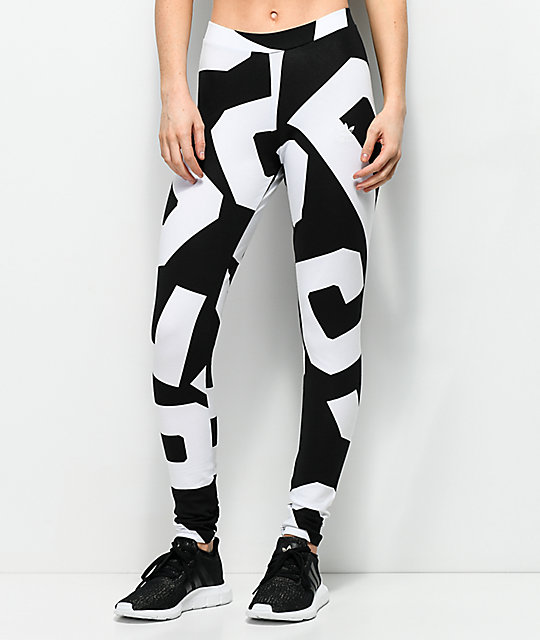 black and white adidas leggings