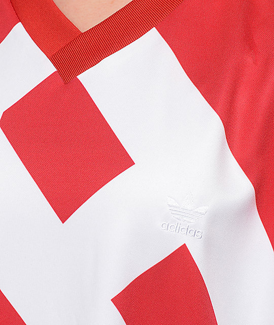 chandal adidas rojo y blanco