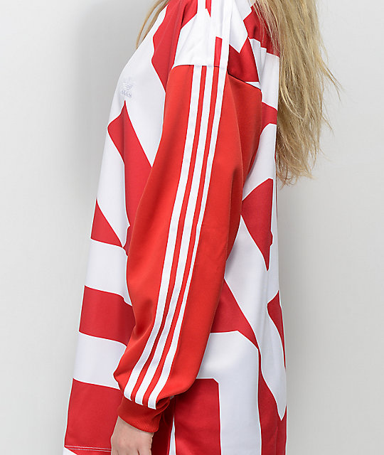 chandal adidas rojo y blanco