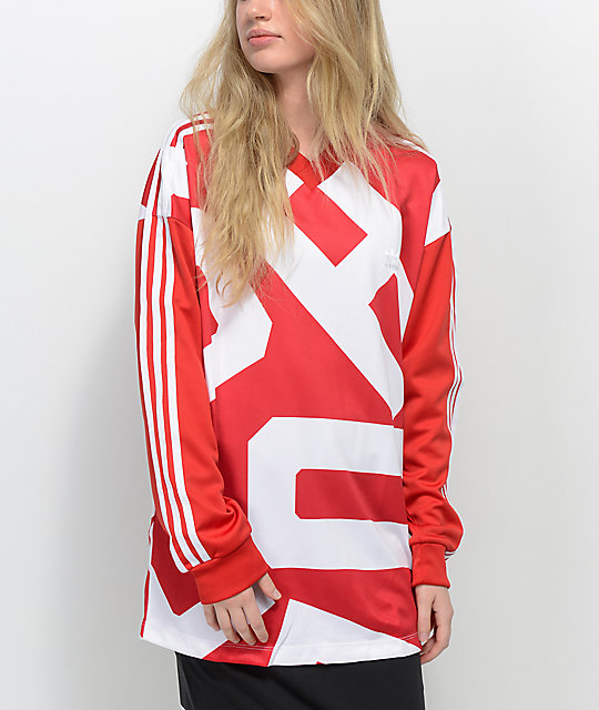 chandal adidas rojo y blanco