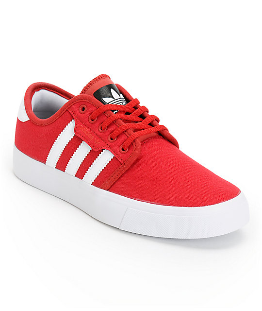 adidas Boys Seeley Red & White Shoes | Zumiez